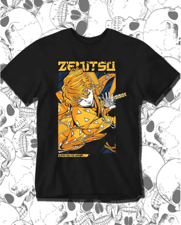 Camiseta Estampada Demon Slayer kimetsu no yaiba Zenitsu 03 🍜 Calidad Premium