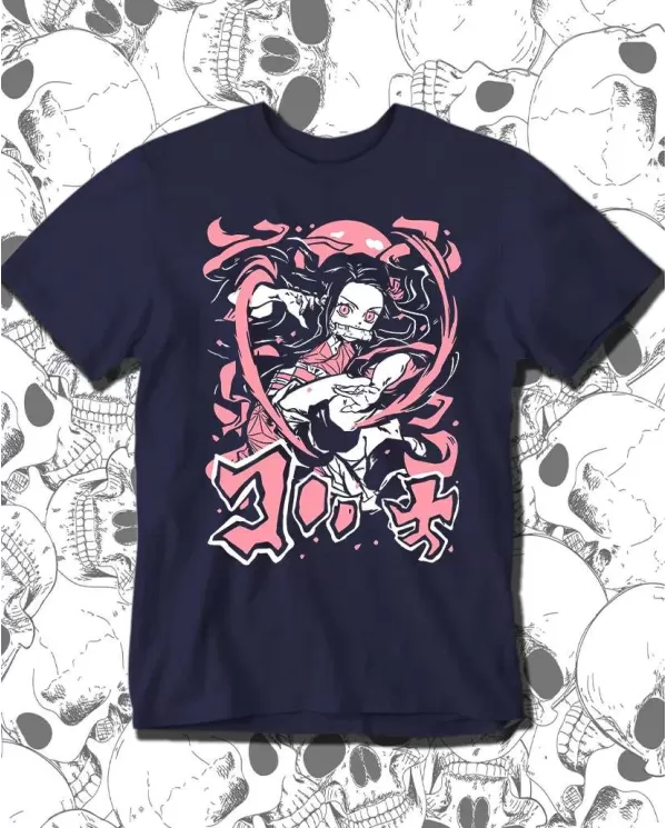 Camiseta Estampada Demon Slayer kimetsu no yaiba Nezuko 10 🍜 Calidad Premium