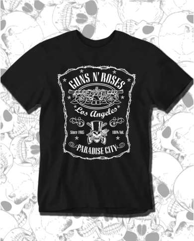 Camiseta Estampada Guns And Roses Paradise City 🤟 Calidad Premium