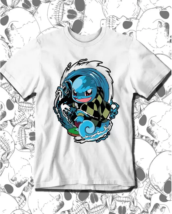 Camiseta Estampada Demon Slayer kimetsu no yaiba tanjiro Squirtle 🍜 Calidad Premium