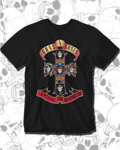 Camiseta Estampada Guns And Roses Appetite for Destruction 🤟 Calidad Premium