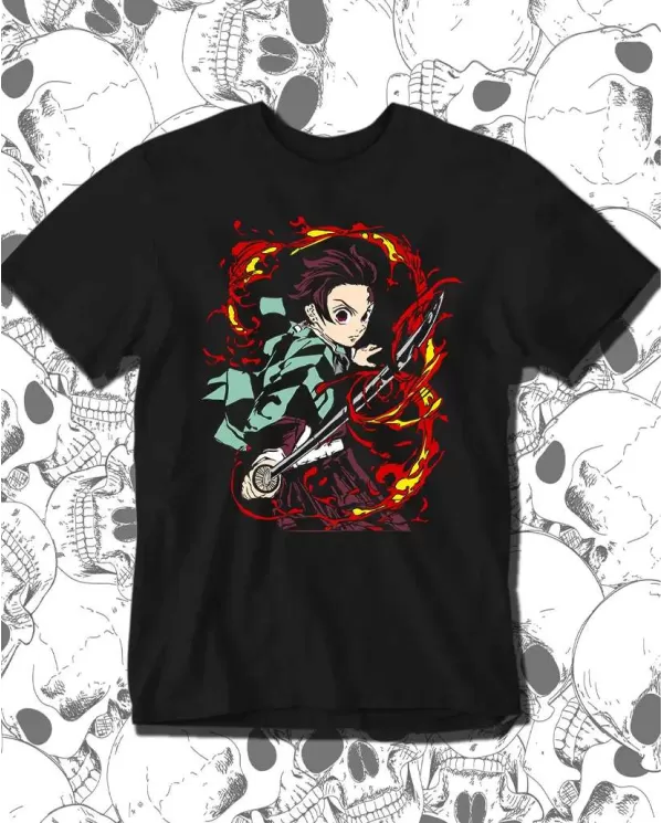 Camiseta Estampada Demon Slayer kimetsu no yaiba tanjiro 09 🍜 Calidad Premium