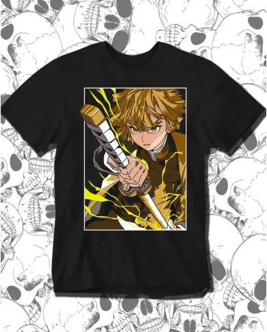 Camiseta Estampada Demon Slayer kimetsu no yaiba Zenitsu 02 🍜 Calidad Premium