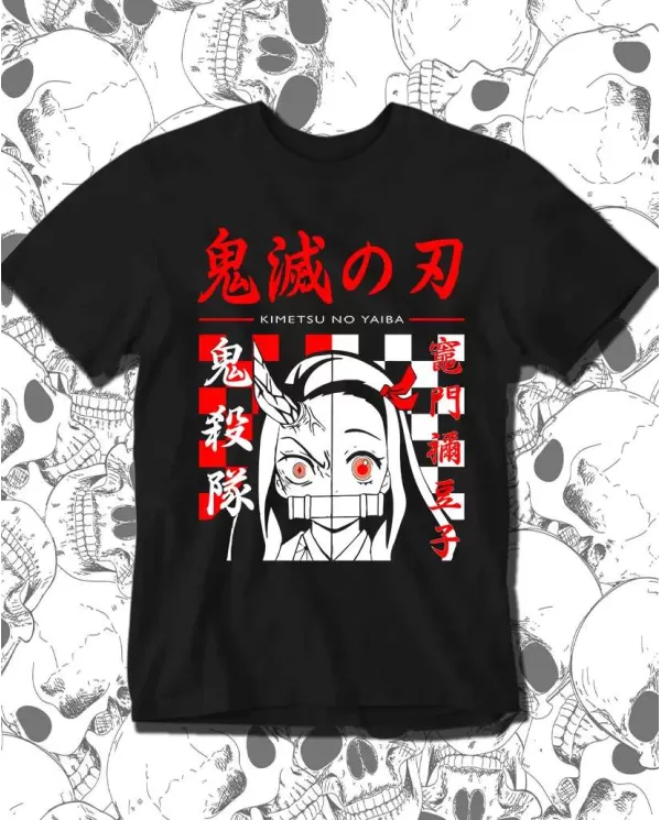 Camiseta Estampada Demon Slayer kimetsu no yaiba Nezuko 🍜 Calidad Premium