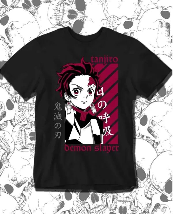 Camiseta Estampada Demon Slayer kimetsu no yaiba Tanjiro 04 🍜 Calidad Premium