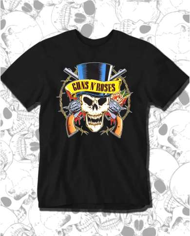 Camiseta Estampada Guns And Roses Skull 🤟 Calidad Premium