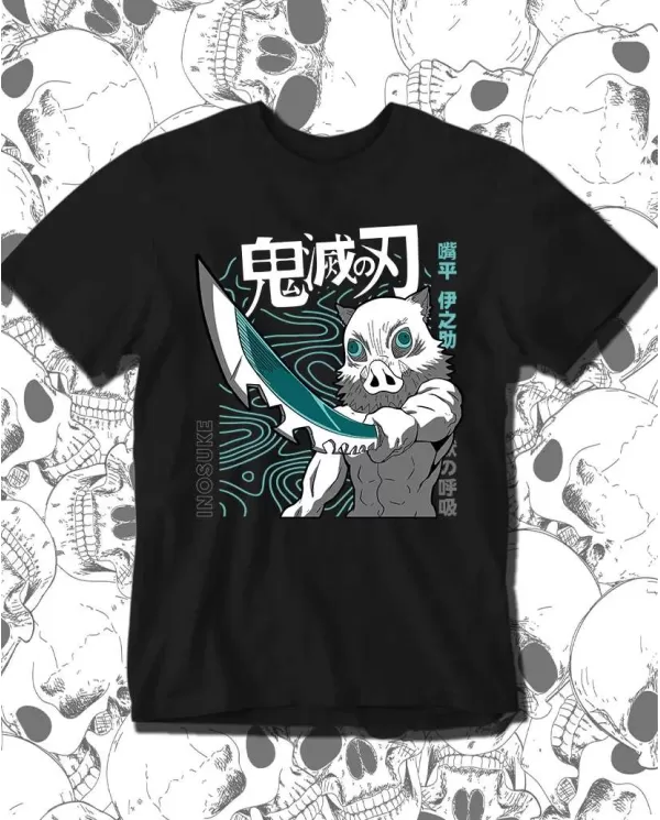 Camiseta Estampada Demon Slayer kimetsu no yaiba Inosuke 02 🍜 Calidad Premium