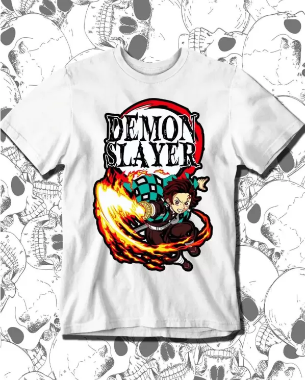 Camiseta Estampada Demon Slayer kimetsu no yaiba Tanjiro 03 🍜 Calidad Premium