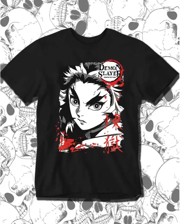 Camiseta Estampada Demon Slayer kimetsu no yaiba rengoku kyojuro 2 🍜 Calidad Premium