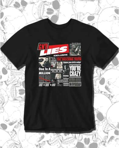 Camiseta Estampada Guns And Roses Lies 🤟 Calidad Premium