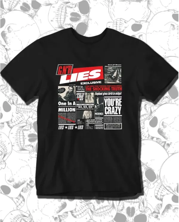Camiseta Estampada Guns And Roses Lies 🤟 Calidad Premium