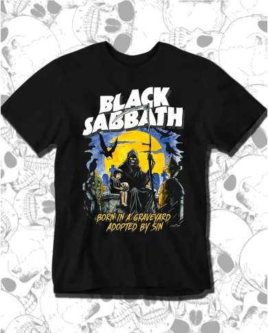 Camiseta Estampada Black Sabbath Born in 🤟 Calidad Premium