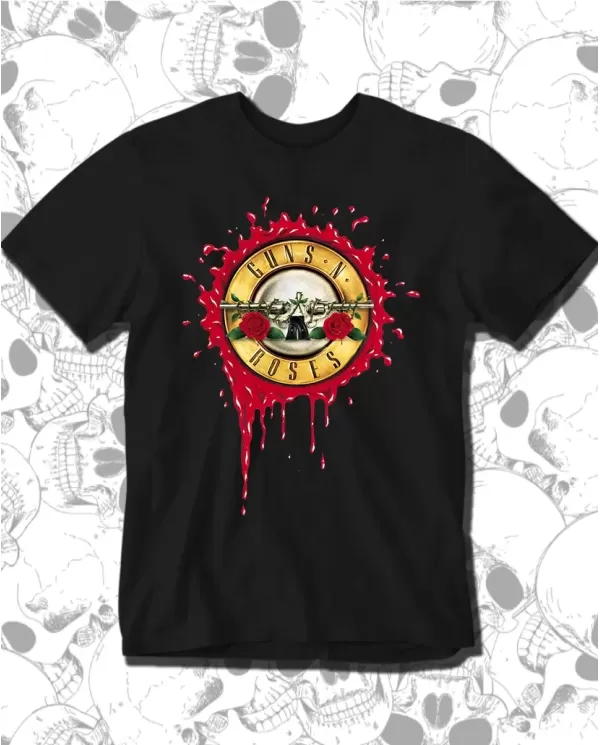 Camiseta Estampada Guns And Roses Blood 🤟 Calidad Premium
