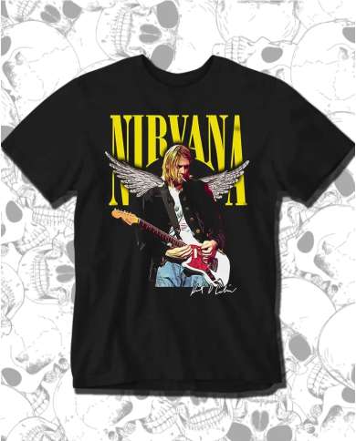 Camiseta Estampada Nirvana Kurt Angel 🤟 Calidad Premium
