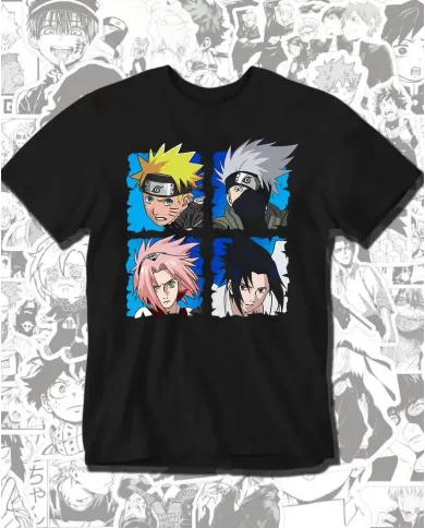 Camiseta Estampada Naruto Equipo 9 02 💥 Calidad Premium