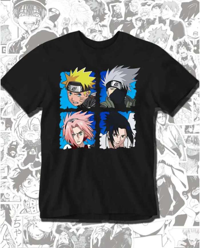 Camiseta Estampada Naruto Equipo 9 02 💥 Calidad Premium