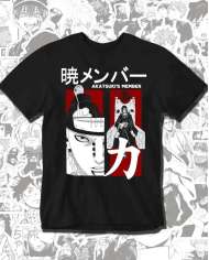 Camiseta Estampada Naruto Akatsukis Member 💥 Calidad Premium