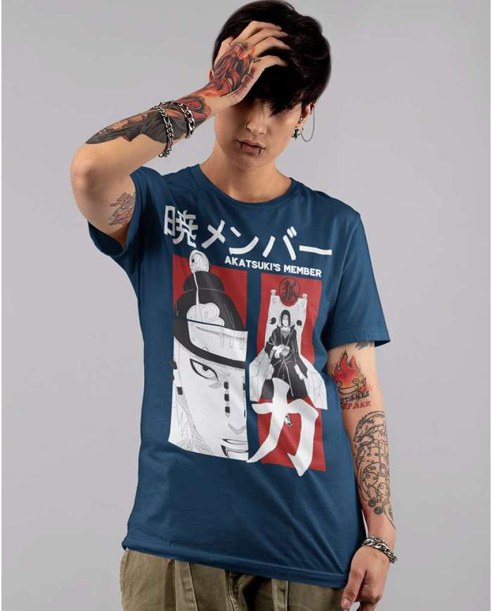 Camiseta Estampada Naruto Akatsukis Member 💥 Calidad Premium
