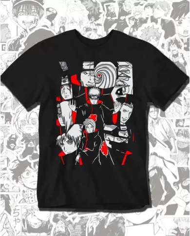 Camiseta Estampada Naruto Akatsuki 💥 Calidad Premium