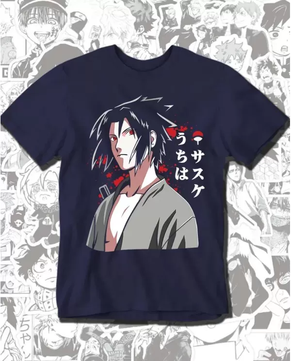 Camiseta Estampada Naruto Sasuke Uchiha 💥 Calidad Premium