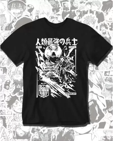 Camiseta Estampada Attack on Titan-Shingeki No Kyojin Levy 💥 Calidad Premium