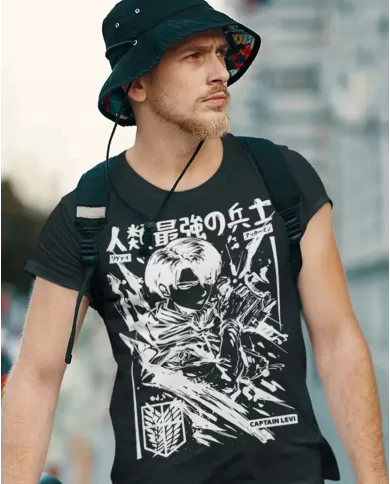 Camiseta Estampada Attack on Titan-Shingeki No Kyojin Levy 💥 Calidad Premium