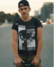 Camiseta Estampada Attack on Titan-Shingeki No Kyojin Eren 💥 Calidad Premium
