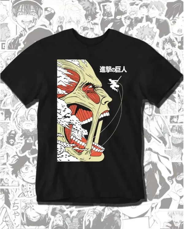 Camiseta Estampada Attack on Titan-Shingeki No Kyojin Titan Colozal 💥 Calidad Premium