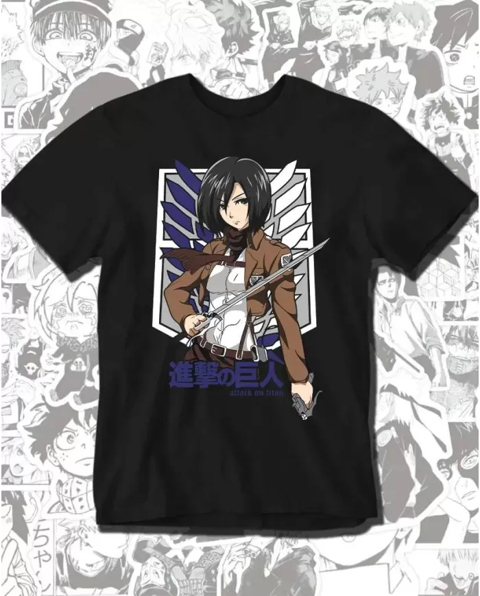Camiseta Estampada Attack on Titan-Shingeki No Kyojin Mikasa Ackerman 💥 Calidad Premium