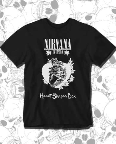 Camiseta Estampada Nirvana Heart Shaped Box 🤟 Calidad Premium