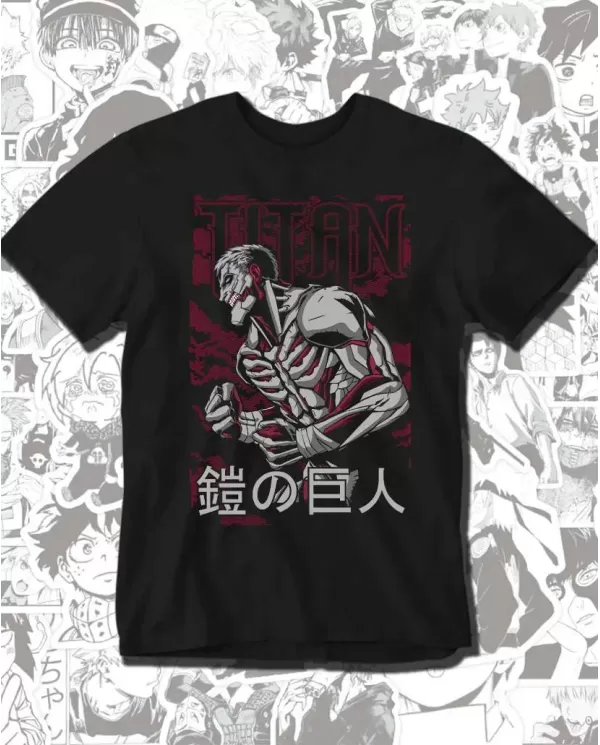 Camiseta Estampada Attack on Titan-Shingeki No Kyojin Titan Acorazado 💥 Calidad Premium
