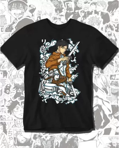 Camiseta Estampada Attack on Titan-Shingeki No Kyojin Levi Ackerman 💥 Calidad Premium
