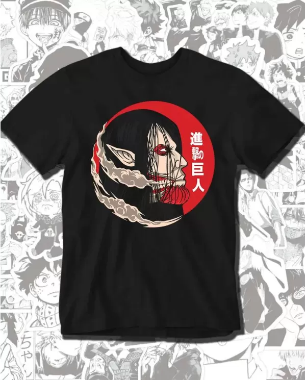 Camiseta Estampada Attack on Titan-Shingeki No Kyojin Eren Yeager Titan de Ataque 💥 Calidad Premium