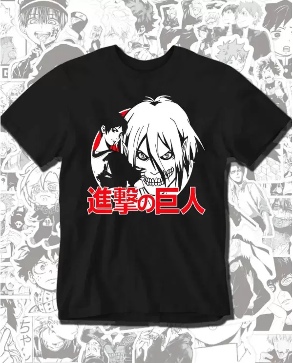Camiseta Estampada Attack on Titan-Shingeki No Kyojin Eren Yeager Titan de Ataque 💥 Calidad Premium
