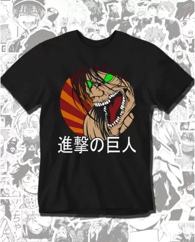 Camiseta Estampada Attack on Titan-Shingeki No Kyojin Eren Yeager Titan de Ataque 💥 Calidad Premium