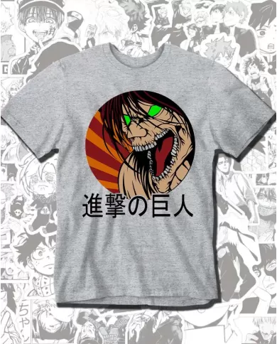 Camiseta Estampada Attack on Titan-Shingeki No Kyojin Eren Yeager Titan de Ataque 💥 Calidad Premium