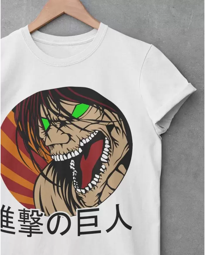 Camiseta Estampada Attack on Titan-Shingeki No Kyojin Eren Yeager Titan de Ataque 💥 Calidad Premium