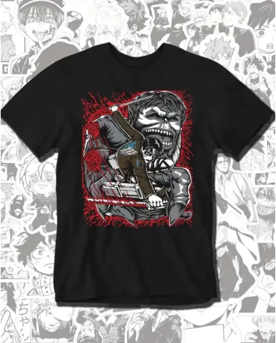 Camiseta Estampada Attack on Titan-Shingeki No Kyojin Titan Bestia Vs Levi 💥 Calidad Premium