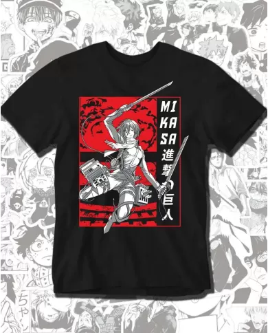Camiseta Estampada Attack on Titan-Shingeki No Kyojin Mikasa Ackerman 💥 Calidad Premium