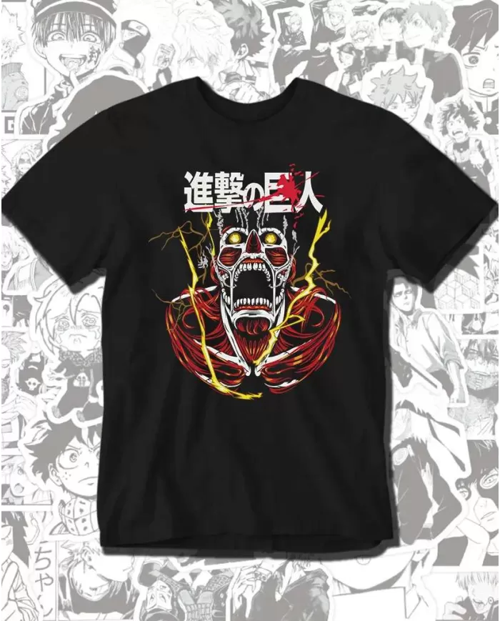 Camiseta Estampada Attack on Titan-Shingeki No Kyojin Titan Colozal 💥 Calidad Premium