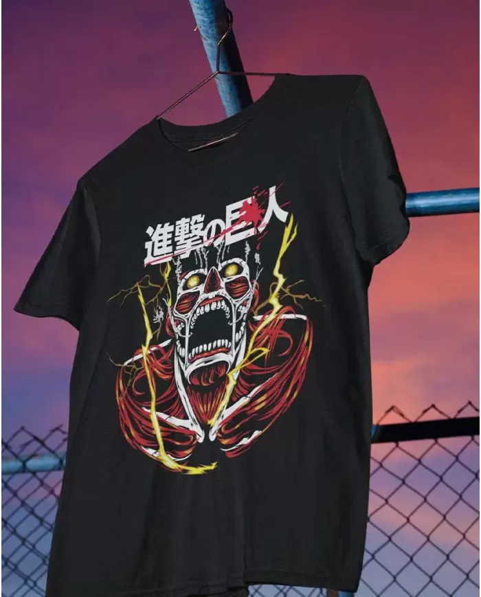Camiseta Estampada Attack on Titan-Shingeki No Kyojin Titan Colozal 💥 Calidad Premium