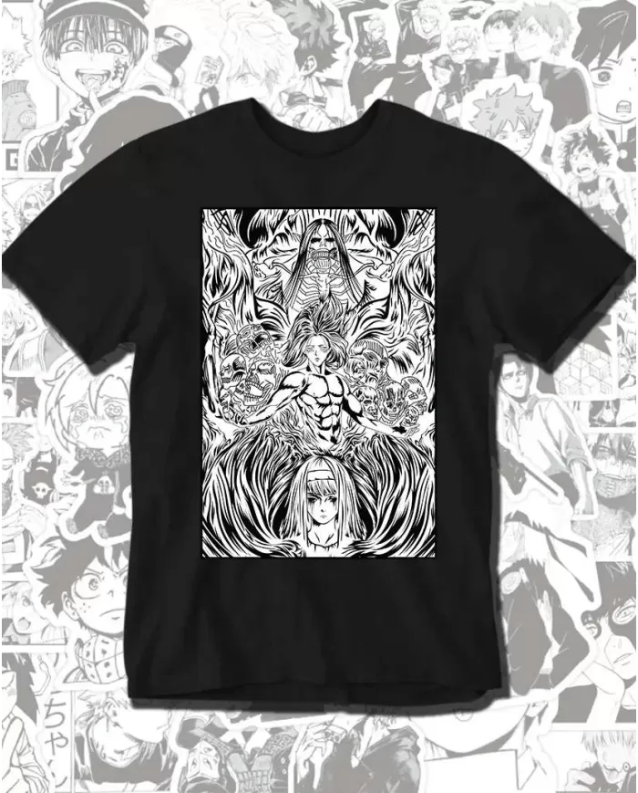 Camiseta Estampada Attack on Titan-Shingeki No Kyojin 💥 Calidad Premium