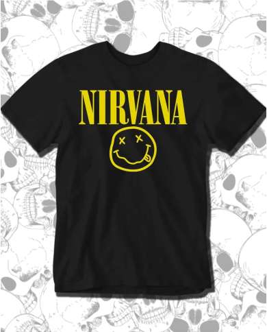 Camiseta Estampada Nirvana Face Logo 🤟 Calidad Premium