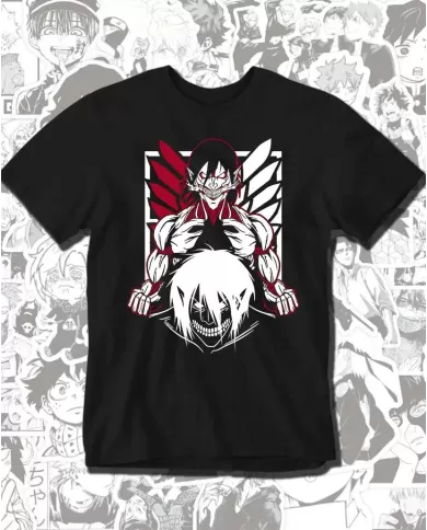 Camiseta Estampada Attack on Titan-Shingeki No Kyojin Eren Yeager Titan de Ataque 💥 Calidad Premium
