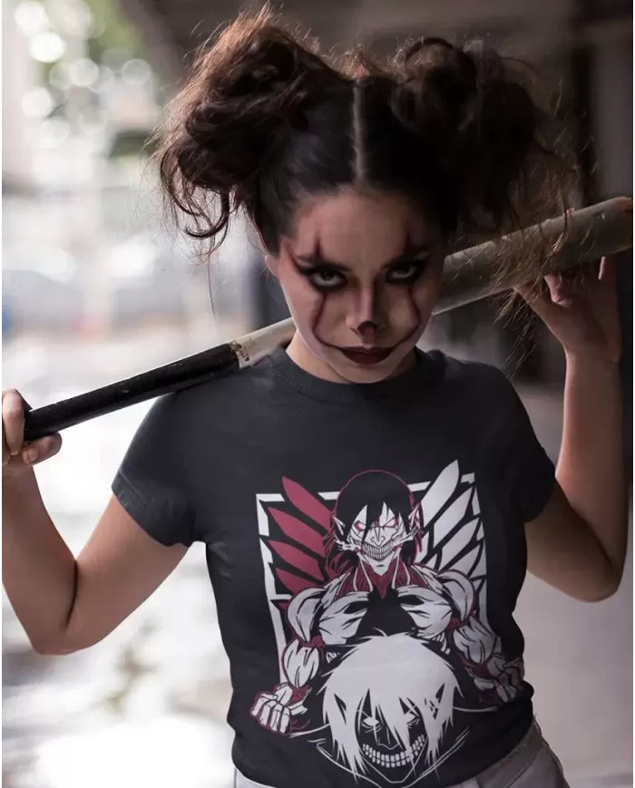 Camiseta Estampada Attack on Titan-Shingeki No Kyojin Eren Yeager Titan de Ataque 💥 Calidad Premium