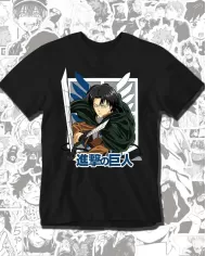 Camiseta Estampada Attack on Titan-Shingeki No Kyojin Levi Ackerman 💥 Calidad Premium
