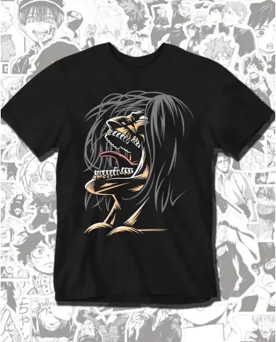 Camiseta Estampada Attack on Titan-Shingeki No Kyojin Eren Yeager Titan de Ataque 💥 Calidad Premium