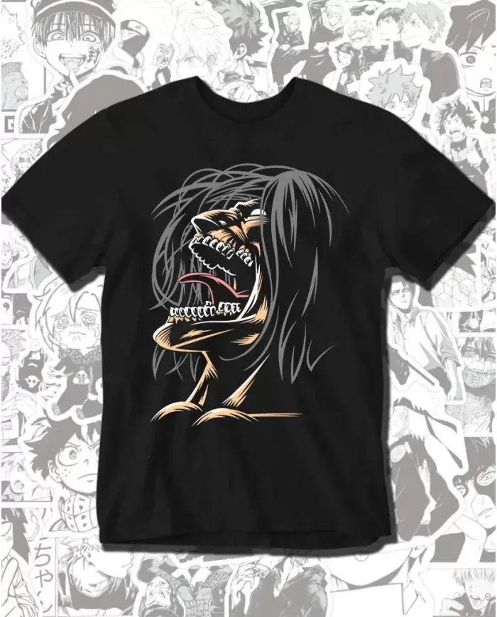 Camiseta Estampada Attack on Titan-Shingeki No Kyojin Eren Yeager Titan de Ataque 💥 Calidad Premium