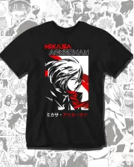 Camiseta Estampada Attack on Titan-Shingeki No Kyojin Mikasa Ackerman 💥 Calidad Premium