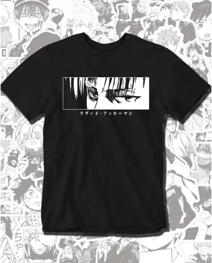 Camiseta Estampada Attack on Titan-Shingeki No Kyojin Levi Ackerman 💥 Calidad Premium